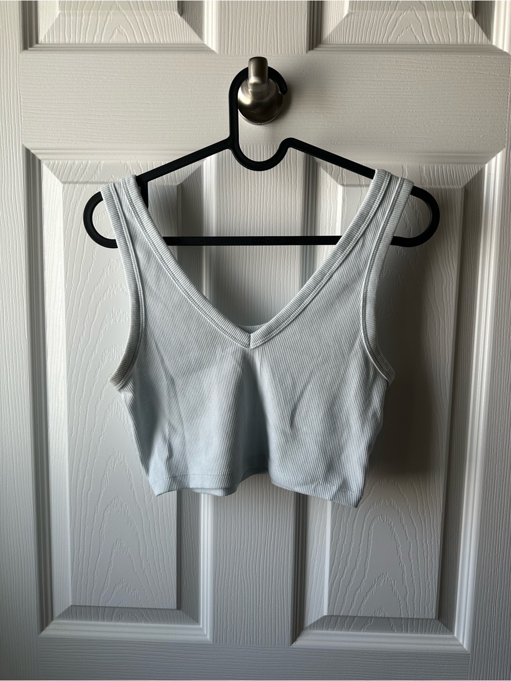 wild fable Light Blue Ribbed V-Neck Cropped Tank